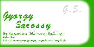 gyorgy sarossy business card